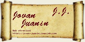 Jovan Juanin vizit kartica